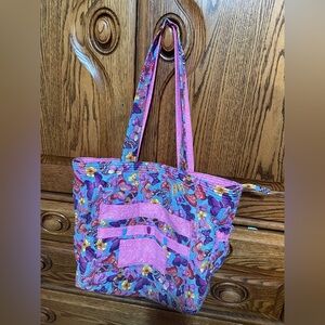 Floral Large Butterfly Handmade Tote Bag - Pink and Purple New